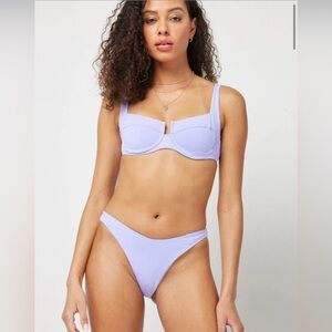 L*Space NWT Nancy Lee Bikini Bottom Bitsy Size L and Camellia top Wisteria L